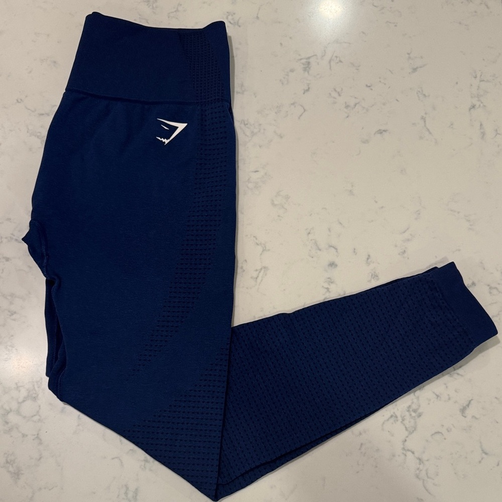 GYMSHARK Womens Vital Seamless 2.0 Navy High-Rise Legging Gym Loft Workout LARGE